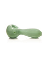 GRAV 6'' Large Spoon Hand Pipe in Mint Green, Borosilicate Glass, Side View on White Background