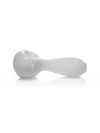 GRAV 6'' Large Spoon Hand Pipe in White - Side View on Seamless Background
