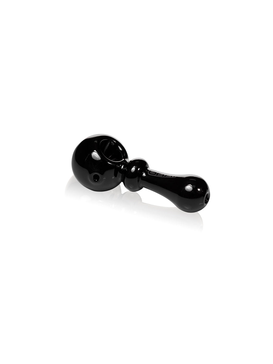 GRAV Bauble Spoon Hand Pipe in Black, 4.5" Borosilicate Glass, Thick Wall Design, For Dry Herbs