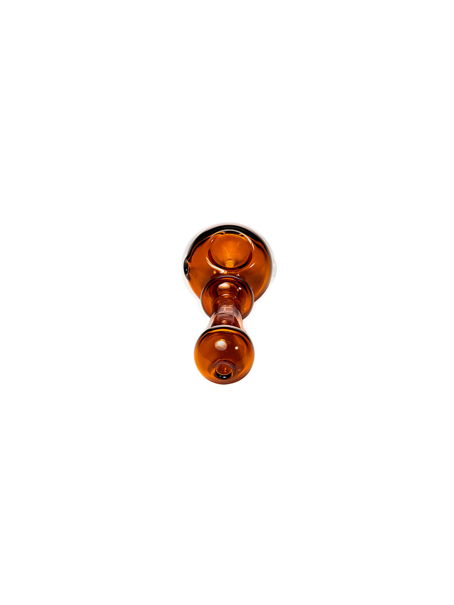 GRAV Bauble Spoon Hand Pipe in Amber - Thick Borosilicate Glass for Dry Herbs, Front View