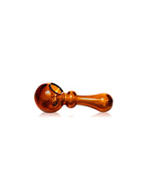 GRAV Bauble Spoon Hand Pipe in Amber, Heavy Wall Borosilicate Glass for Dry Herbs, Front View