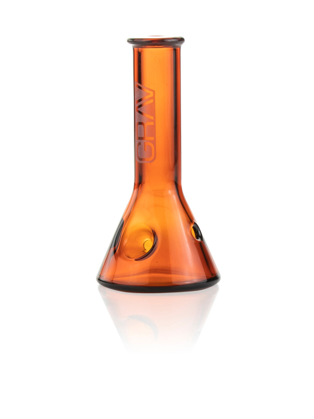 GRAV Beaker Spoon in Amber - Front View on White Background - Compact Borosilicate Glass Pipe