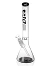 GRAV 16" Beaker Bong with Ice Catcher and Black Accents, Slitted Percolator, Front View