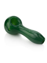 GRAV Classic Spoon in Green, 4" Compact Borosilicate Glass Hand Pipe with Deep Bowl - Side View