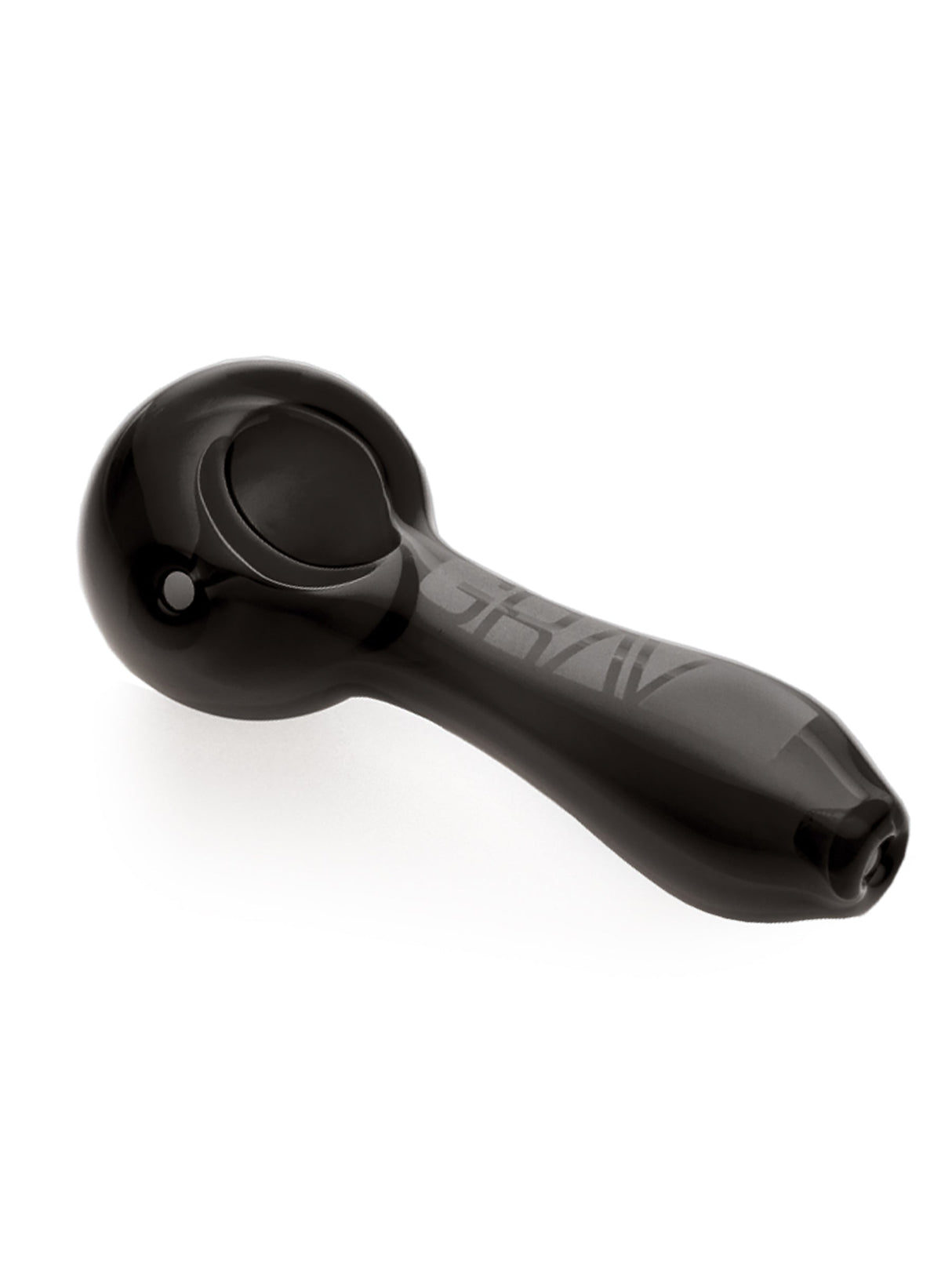 GRAV Classic Spoon in Black - Compact 4" Borosilicate Glass Hand Pipe with Deep Bowl