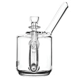 GRAV Coffee Mug Pocket Bubbler in Clear Borosilicate Glass, Front View with 10mm Bowl