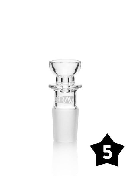 GRAV Cup Bowl 5-Pack, Clear Borosilicate Glass, Female Joint 14mm, Front View
