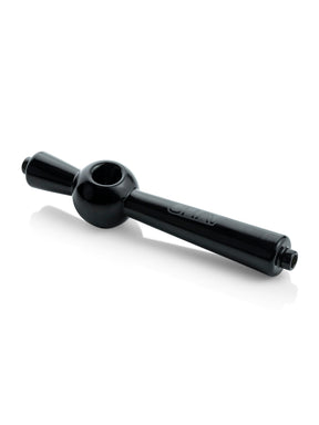 GRAV Deco Steamroller in Black - Compact 5.5" Hand Pipe Side View on White Background