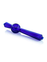 GRAV Deco Steamroller in Blue - Compact 5.5" Hand Pipe with Deep Bowl - Side View