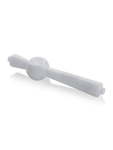 GRAV Deco Steamroller in White - Compact 5.5" Hand Pipe, Side View on Seamless White Background