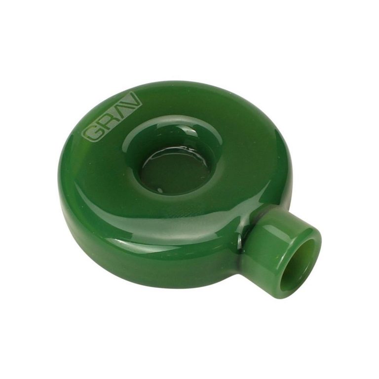 GRAV Donut Chillum in Jade Green - Top View, Compact 2.5" Hand Pipe with Circular Design