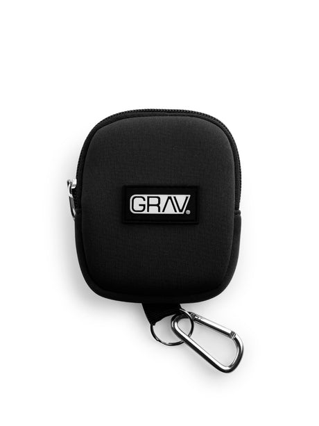 GRAV Dugout - Compact Black Aluminum Hand Pipe with Carabiner - Front View