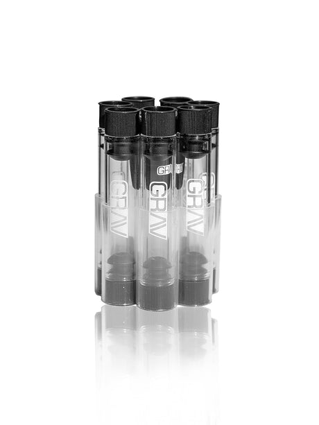 GRAV Fill-your-own Glass Joints 7-pack Front View on Reflective Surface