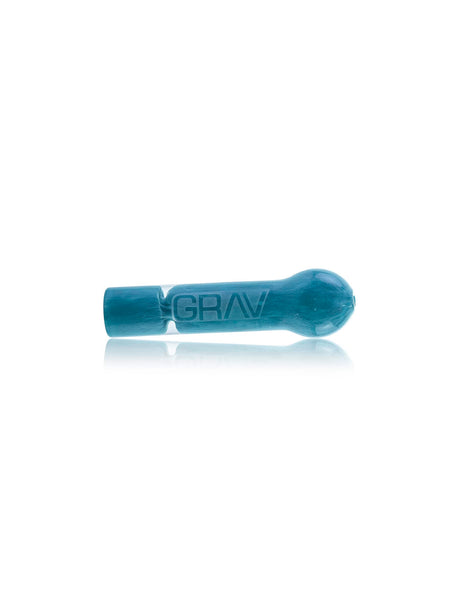 GRAV Frit Chillum in blue with front view, compact and portable hand pipe design