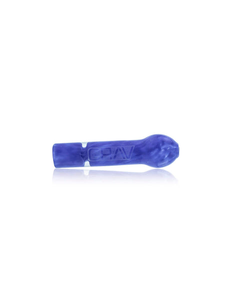 Front view of GRAV Frit Chillum in Periwinkle Blue, compact and portable hand pipe design