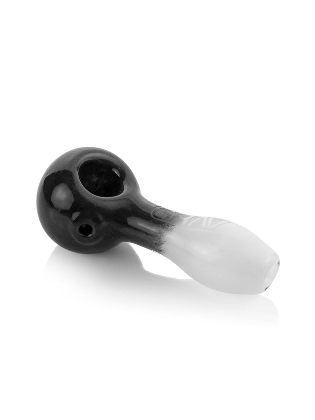GRAV Frit Spoon Pipe in Black - Compact 4" Borosilicate Glass Hand Pipe, Front View