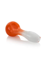GRAV Frit Spoon Pipe in Poppy Orange, 4" Compact Borosilicate Glass, Side View