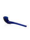 GRAV Gandalfini Glass Pipe in Cobalt Blue - Side View on White Background