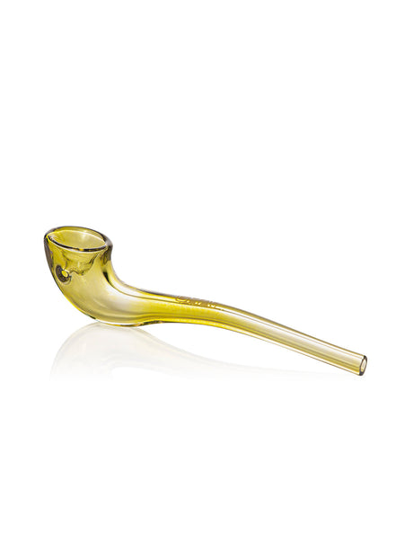 GRAV Gandalfini Glass Pipe in Amber, 6" Long Borosilicate with Deep Bowl - Side View