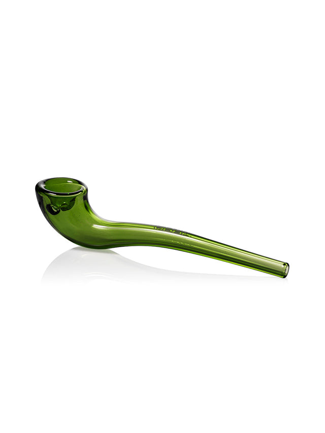 GRAV Gandalfini Glass Pipe in Green, 6" Length, Borosilicate Glass, Side View