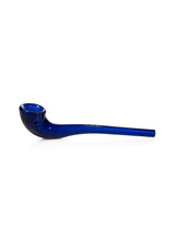 GRAV Gandalfini Glass Pipe in Blue, 6" Long Borosilicate with Deep Bowl, Side View