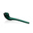 GRAV Gandalfini Glass Pipe in Lake Green with elongated stem, side view on white background