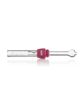 GRAV Glass Blunt with Pink Silicone Grommet, Portable 4" Hand Pipe, Front View on White Background