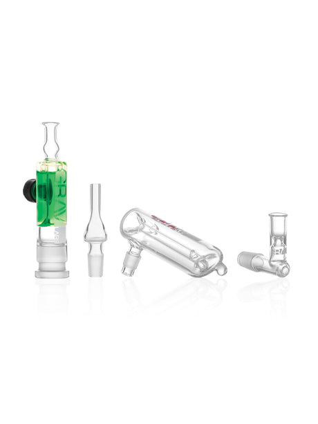 GRAV Glycerin Chiller Multi Kit in green, featuring borosilicate glass parts for bongs, front view