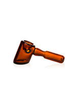 GRAV Hammer Hand Pipe in Amber - Durable Borosilicate Glass, Side View on White Background