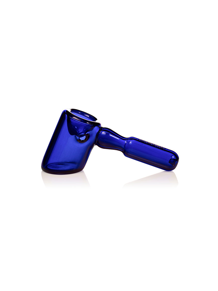 GRAV Hammer Hand Pipe in Cobalt Blue with Deep Bowl - Side View on White Background