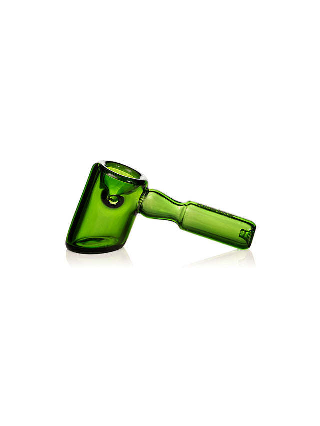 GRAV Hammer Hand Pipe in Green - Durable Borosilicate Glass - Side View