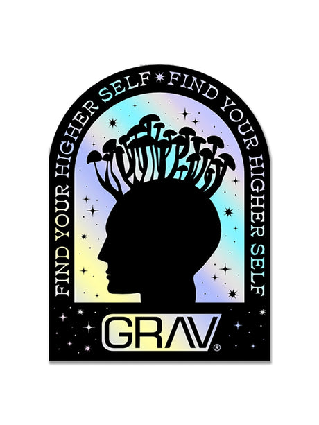 GRAV Hologram Sticker Pack featuring a vibrant silhouette design, perfect for personalizing items.