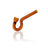 GRAV Hook Hitter hand pipe in amber, made of borosilicate glass, side view on white background