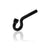 GRAV Hook Hitter hand pipe in black, 4" borosilicate glass, side view on white background