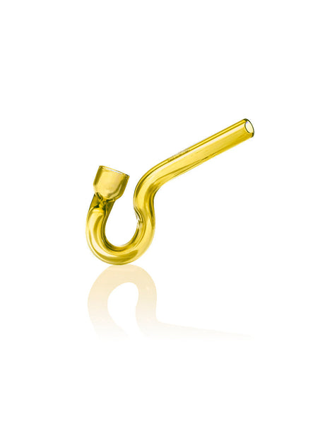 GRAV Hook Hitter Hand Pipe in Amber - 4" Borosilicate Glass One-Hitter with Curved Design