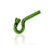 GRAV Hook Hitter hand pipe in green, 4" borosilicate glass, side view on white background
