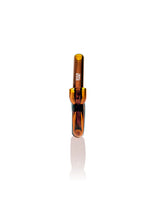 GRAV Hook Hitter hand pipe in amber color, front view on white background, perfect for dry herbs