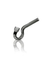 GRAV Hook Hitter in Smoke - Borosilicate Glass Hand Pipe for Dry Herbs, 4" Size, Side View