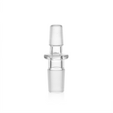 Grav Labs glass adapter, 19mm female to 14mm female, clear, front view, for bong customization