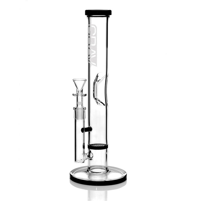 GRAV Labs 12" Clear Borosilicate Glass Bong with Disc Perc and Honeycomb Filter, Front View