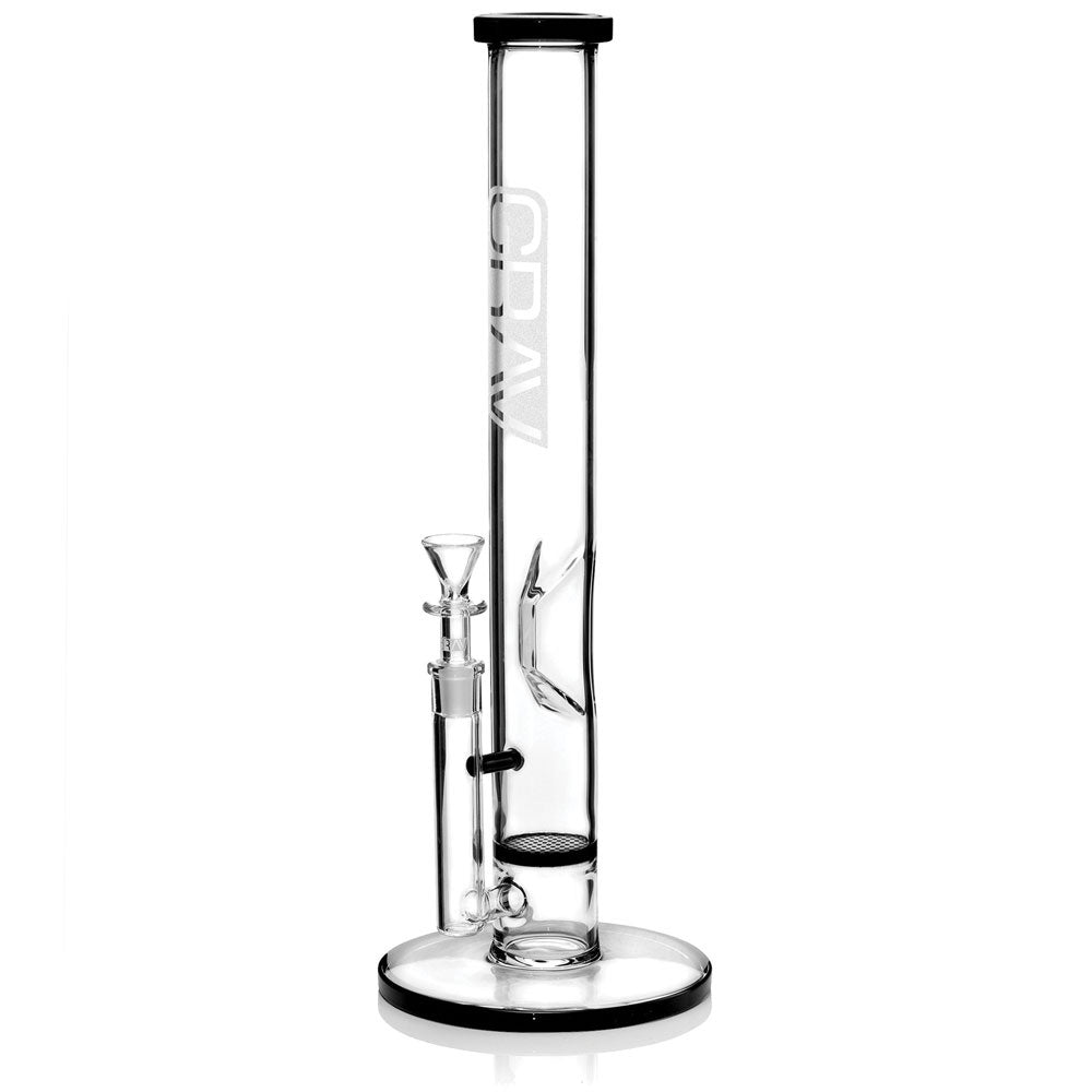 GRAV Labs 16" Disc Perc Water Pipe with 14mm Joint and Black Base, Front View