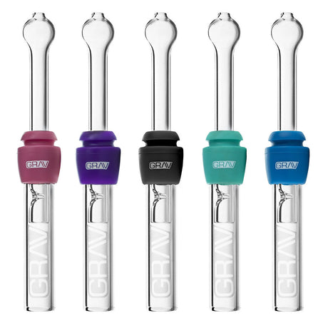 Assorted colors of GRAV Labs Glass Blunts, 4 inch, made with high-quality borosilicate glass, front view