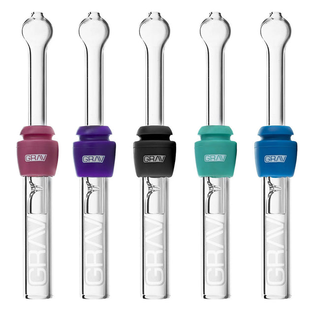 Assorted colors of GRAV Labs Glass Blunts, 4 inch, made with high-quality borosilicate glass, front view