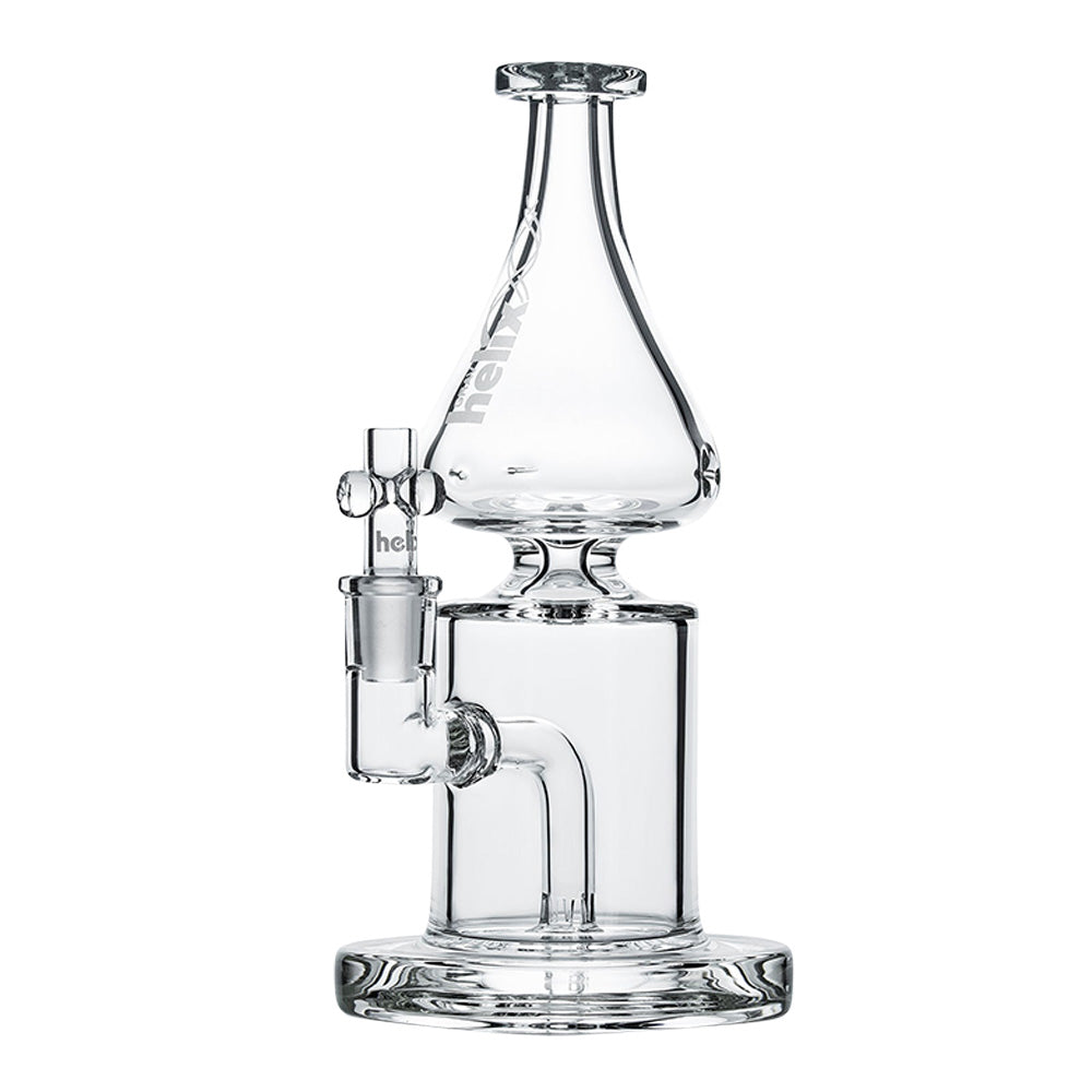 GRAV Helix Flare Water Pipe 8.75" Clear Borosilicate Glass Front View on White Background