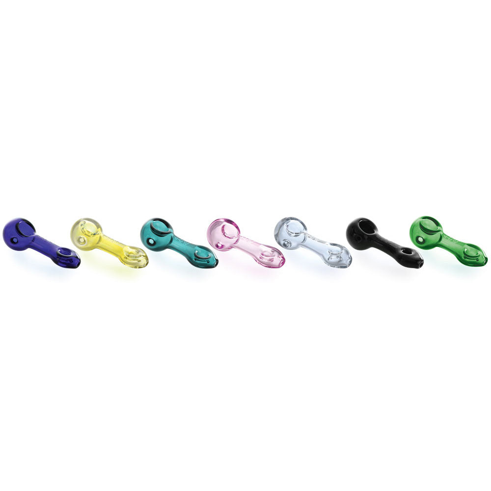 Assorted GRAV Labs Mini Spoons - Compact 3.25-inch Borosilicate Glass Pipes in Various Colors