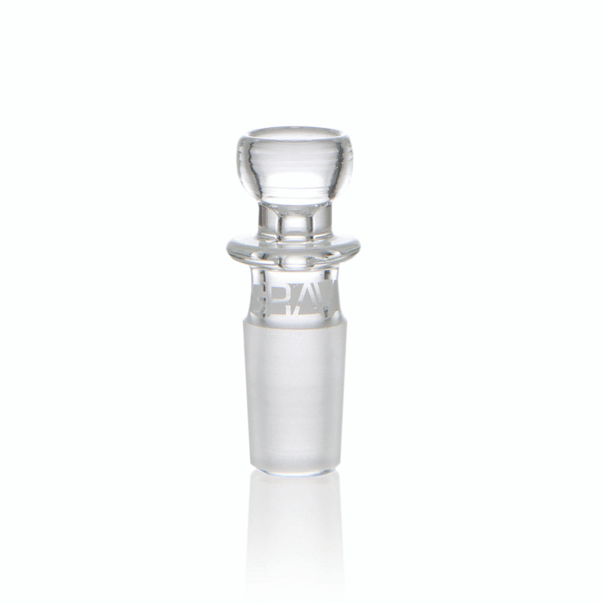 Grav Labs 14mm One-Hitter Bowl, Clear Borosilicate Glass, Front View on White Background