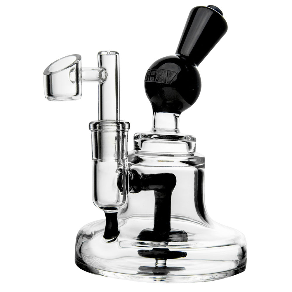 GRAV Labs Orbis Lume Dab Rig in Black, 6.5" Borosilicate Glass, Front View