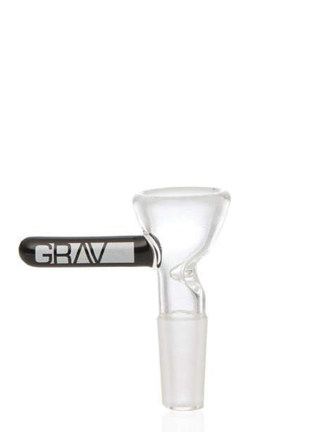 Grav Labs Pinch Bowl with Grav Logo, Front View, 14mm Joint, Clear Glass