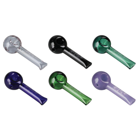 Assorted GRAV Labs Pinch Spoons in Borosilicate Glass, 3.25" Hand Pipes in Various Colors