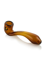 GRAV Large Sherlock Hand Pipe in Amber - Borosilicate Glass, 6" Length, Side View